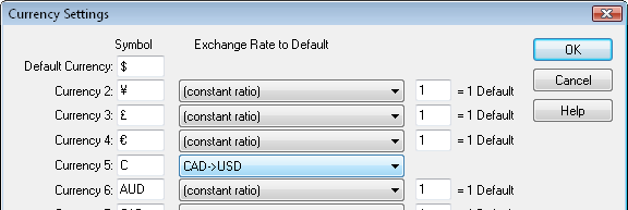 currency settings
