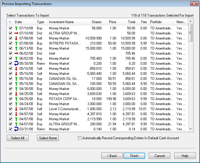 transaction import preview